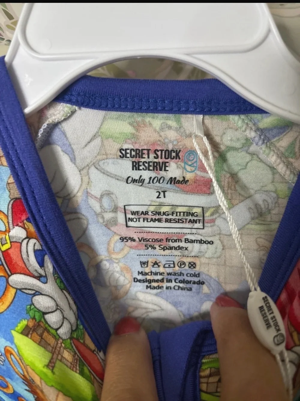 Kids Bamboo Sonic the Hedgehog Onesie Pajamas